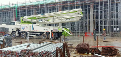 雷萨产品|雷萨泵车顺利完成首泵600方, 助力安庆西站建设工作